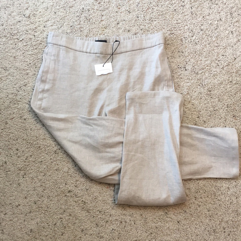 Theory Thorina Linen Pants In Tierra